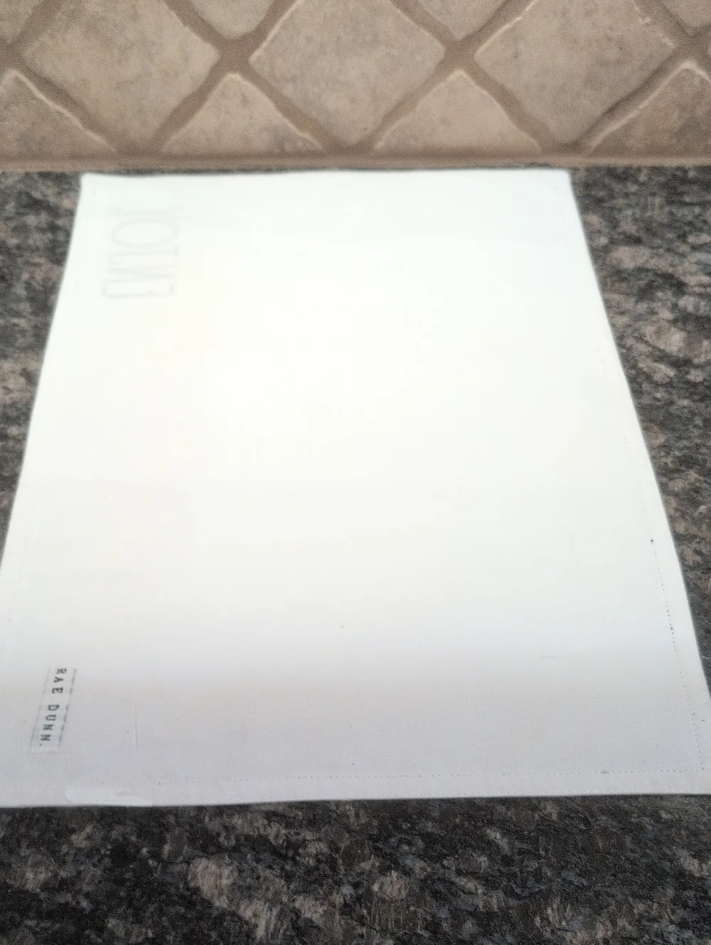 Rae Dunn White Placemats with Black Logo Tag.Set of 4